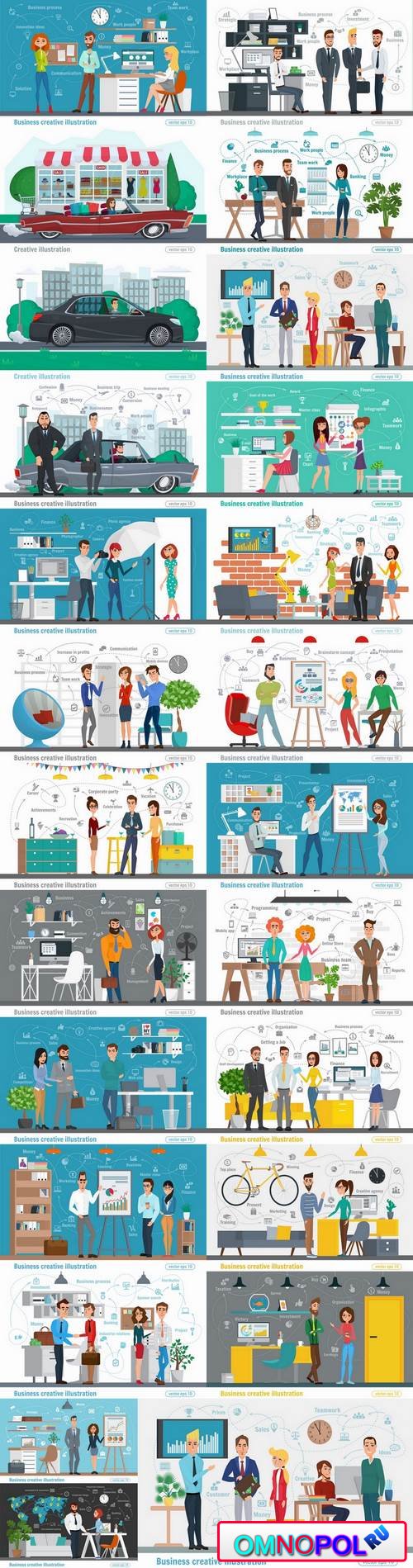Business infographics work life sphere of activity a vector image 25 EPS
