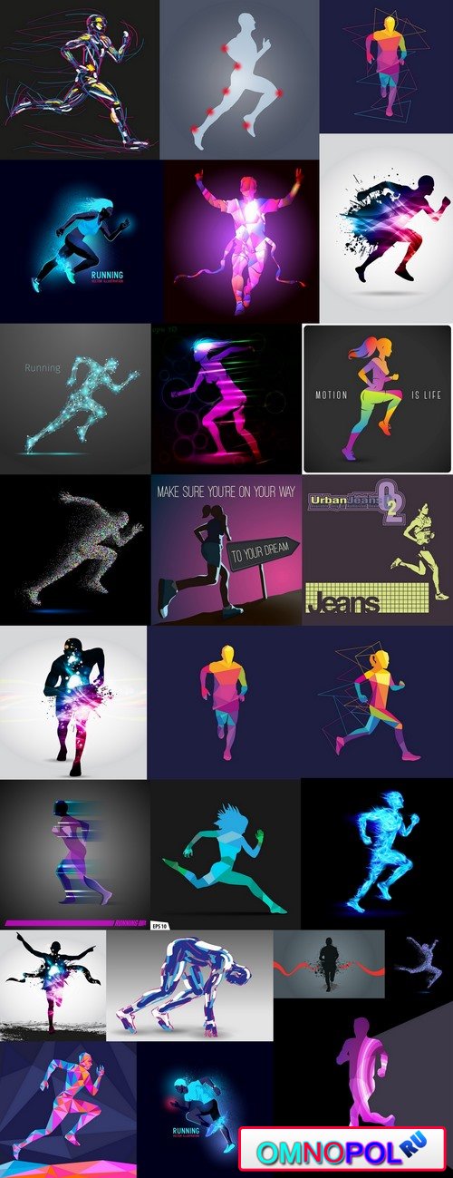Running sport sportsman sprinter runner vector image 25 EPS