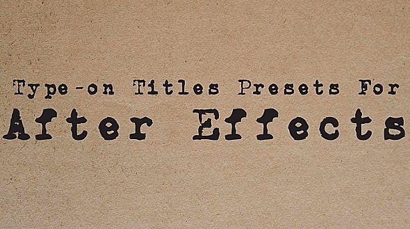 Type-On Titles Presets 427777 - After Effects Presets