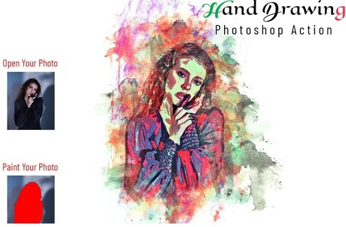 Hand Drawing Photoshop Action - 6897652