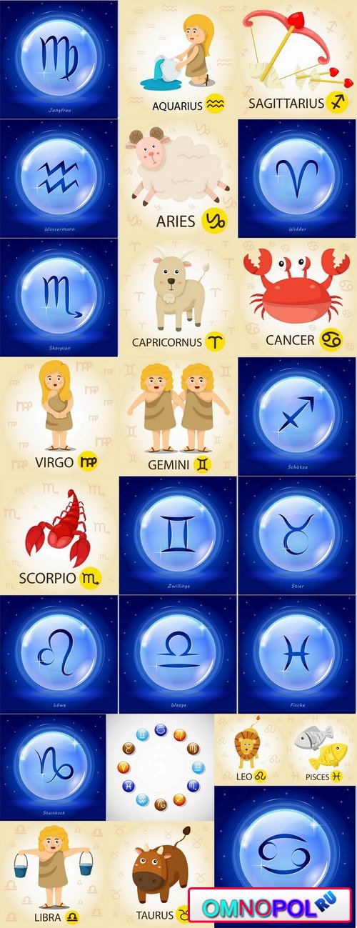 Images of the zodiac vector images 25 Eps