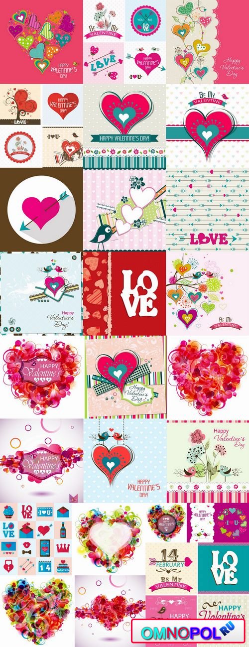 Flyer gift card Valentines Day invitation card vector image 25 EPS