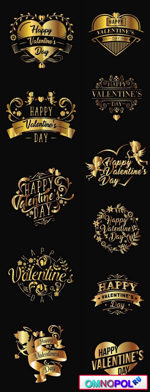Logo slogan flyer card valentines day vector image 11 EPS