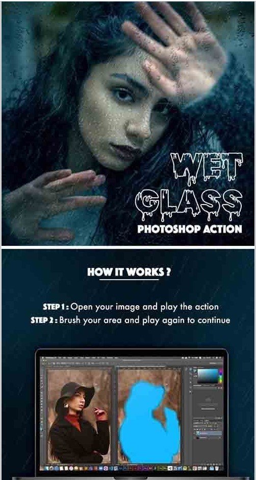 GraphicRiver - Wet Glass Photoshop Action 30372204