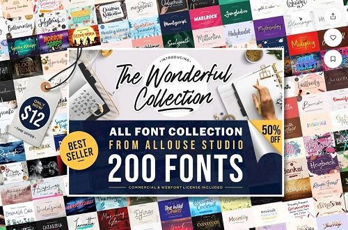 The Wonderful Collection Font Bundle - 7075181
